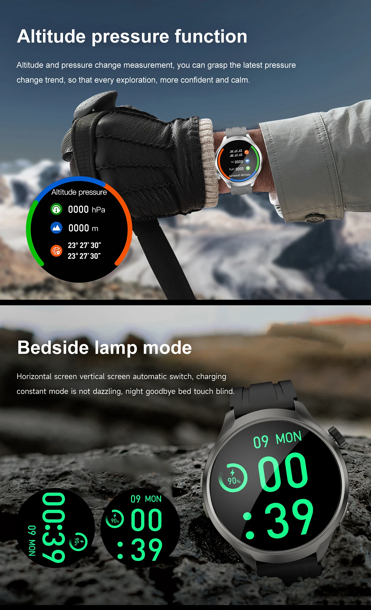 Original For HUAWEI Outdoor Sports Smart Watch Men AMOLED Screen NFC GPS Compass Heart rate Waterproof Bluetooth Call SmartWatch