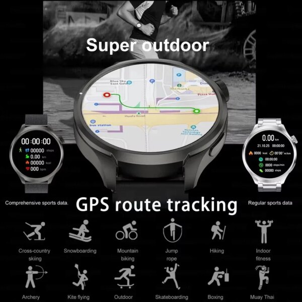 Original For HUAWEI Outdoor Sports Smart Watch Men AMOLED Screen NFC GPS Compass Heart rate Waterproof Bluetooth Call SmartWatch - Image 3