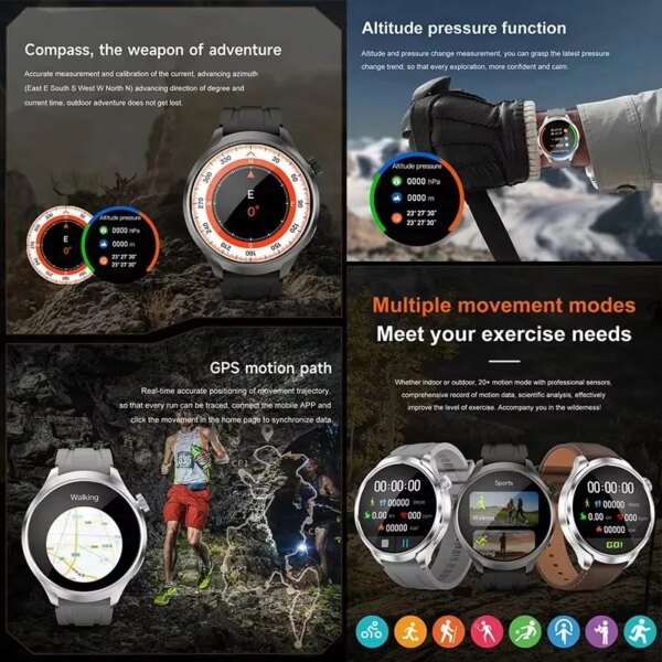 Original For HUAWEI Outdoor Sports Smart Watch Men AMOLED Screen NFC GPS Compass Heart rate Waterproof Bluetooth Call SmartWatch - Image 5