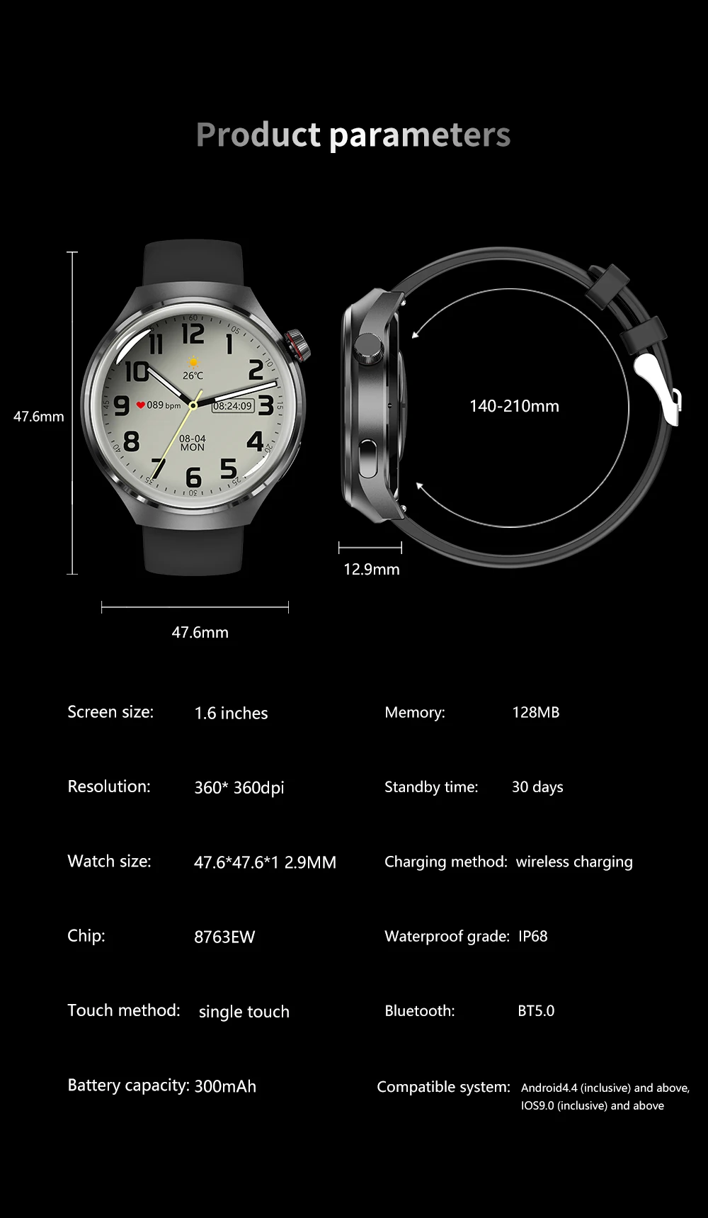 New GPS Smart Watch Men For Huawei GT4 Pro AMOLED Screen Heart rate IP68Waterproof Blood Sugar Smartwatch BT Call NFC Watch 4PRO