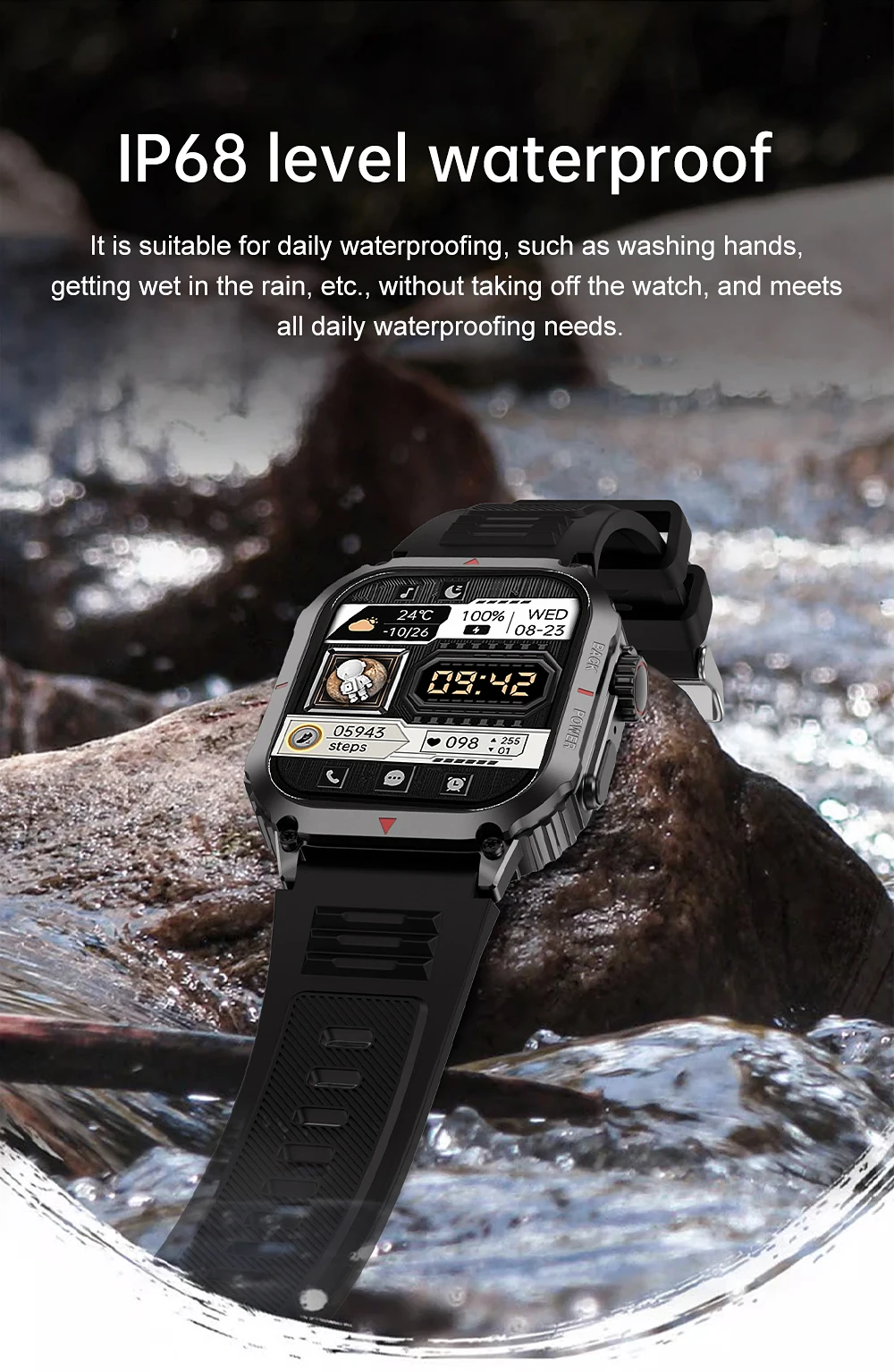 GPS Track Compass Smart Watch Men AMOLED Screen NFC Smartwatches Waterproof Outdoor Sports Fitness Watch Military Bluetooth Call