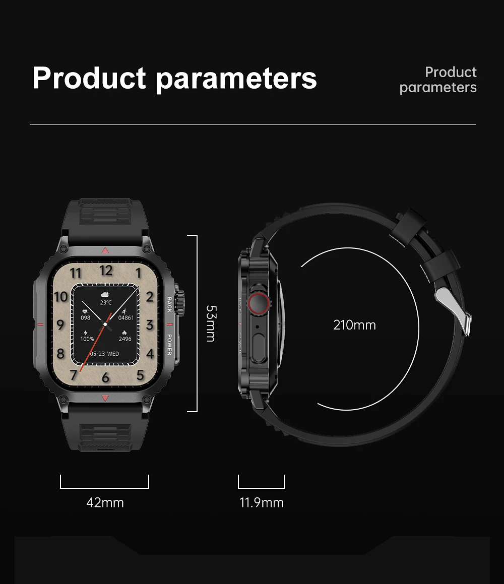 GPS Track Compass Smart Watch Men AMOLED Screen NFC Smartwatches Waterproof Outdoor Sports Fitness Watch Military Bluetooth Call