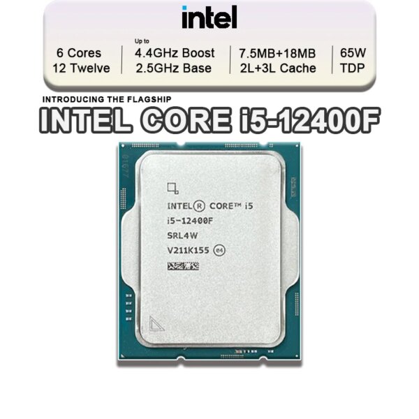 Intel New Core i5-12400F i5 12400F 2.5 GHz 6-Core 12-Thread Processor L3=18M 65W  Support DDR4 DDR5 Desktop CPU Socket LGA 1700 - Image 2