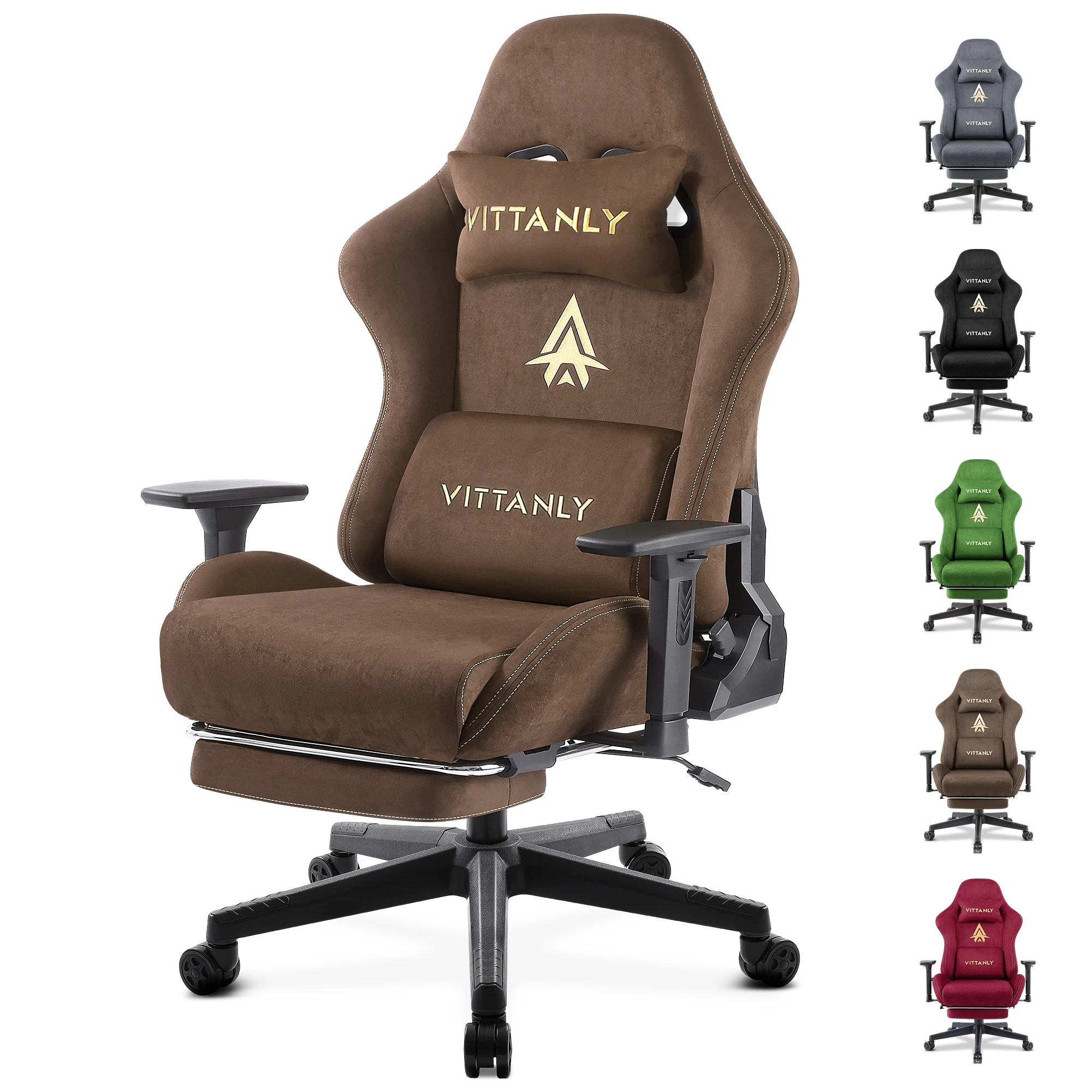 Ergonomic Red Gaming chair for Adults Indoor PC Computer Chair Racing Office Chair Suede Leather Height Adjustable Swivel Chair