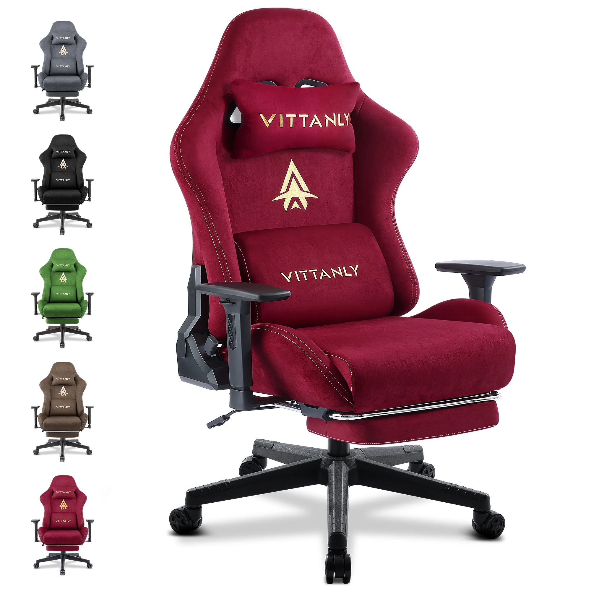 Ergonomic Red Gaming chair for Adults Indoor PC Computer Chair Racing Office Chair Suede Leather Height Adjustable Swivel Chair