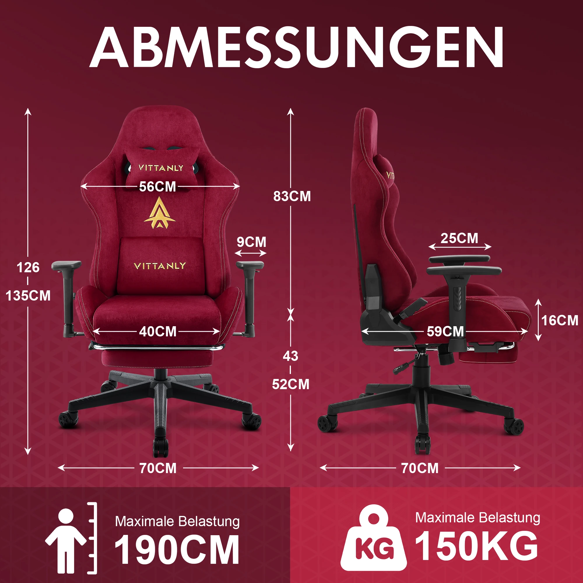 Ergonomic Red Gaming chair for Adults Indoor PC Computer Chair Racing Office Chair Suede Leather Height Adjustable Swivel Chair