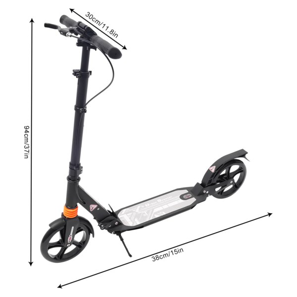 Kick Scooter Roller Foldable Adult Aluminum Alloy Adult City Pedal Scooter Height Adjustable 100kg - Image 6