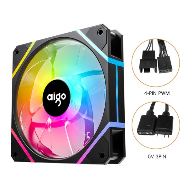 Aigo AM12PRO RGB FAN Ventoinha 120mm Pc Computer Case Fan PWM 12cm White CPU Water Cooler Silent ARGB Fans Cooling Ventilador - Image 2