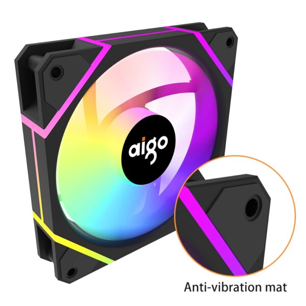 Aigo AM12PRO RGB FAN Ventoinha 120mm Pc Computer Case Fan PWM 12cm White CPU Water Cooler Silent ARGB Fans Cooling Ventilador - Image 5