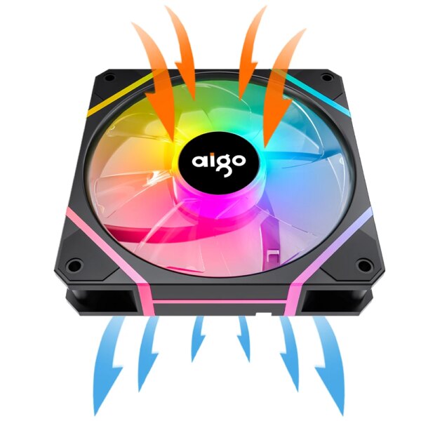 Aigo AM12PRO RGB FAN Ventoinha 120mm Pc Computer Case Fan PWM 12cm White CPU Water Cooler Silent ARGB Fans Cooling Ventilador - Image 4