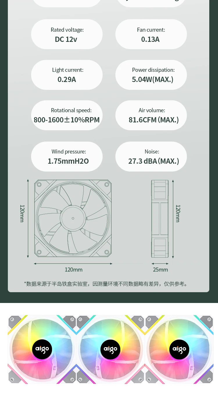 Aigo AM12PRO RGB FAN Ventoinha 120mm Pc Computer Case Fan PWM 12cm White CPU Water Cooler Silent ARGB Fans Cooling Ventilador