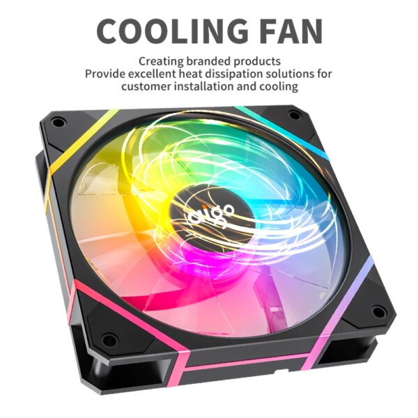 Aigo AM12PRO RGB FAN Ventoinha 120mm Pc Computer Case Fan PWM 12cm White CPU Water Cooler Silent ARGB Fans Cooling Ventilador - Image 3