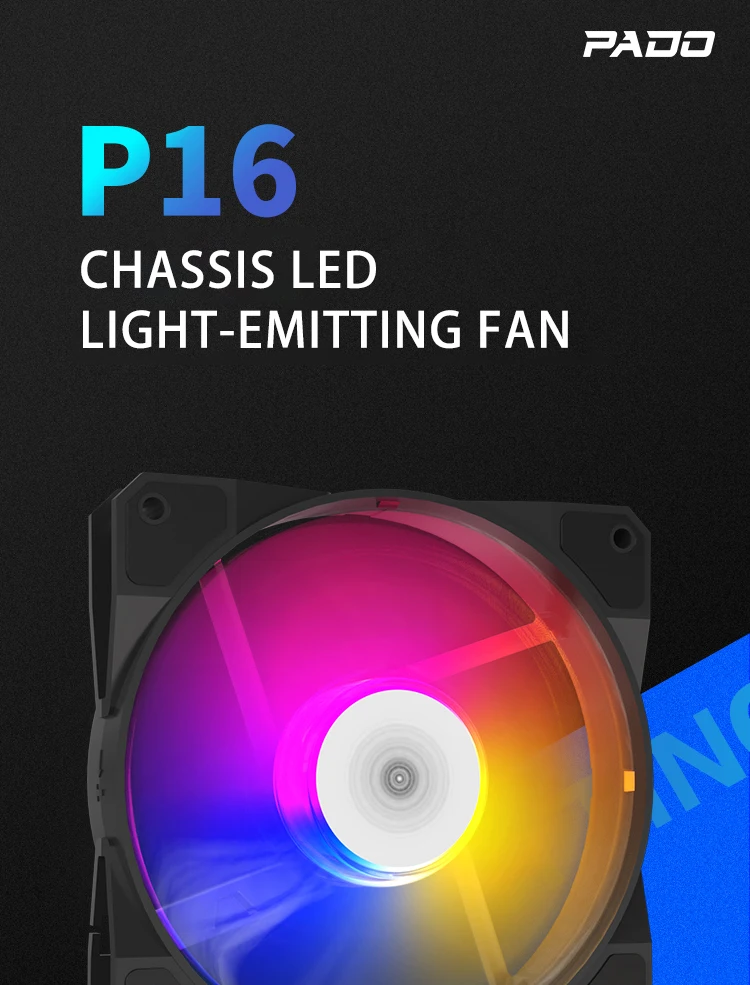 P16 RGB FAN Ventoinha 120mm Pc Computer Case Fan Rainbow Heatsink 4PIN 12cm White CPU Cooler Silent Fan Cooling Ventilador