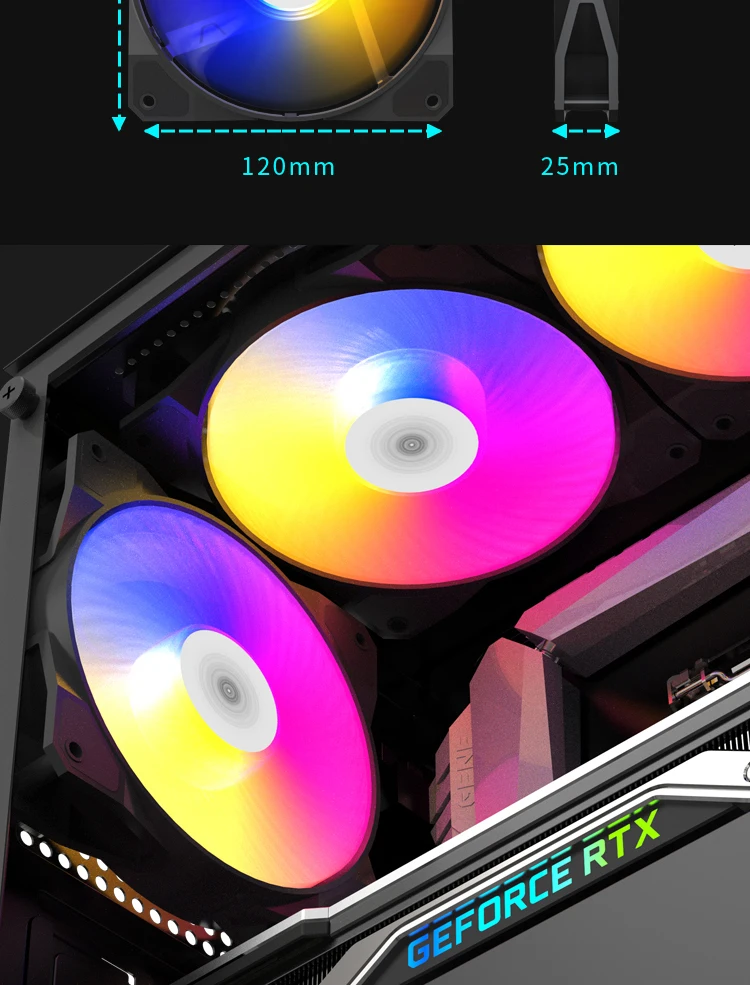 P16 RGB FAN Ventoinha 120mm Pc Computer Case Fan Rainbow Heatsink 4PIN 12cm White CPU Cooler Silent Fan Cooling Ventilador