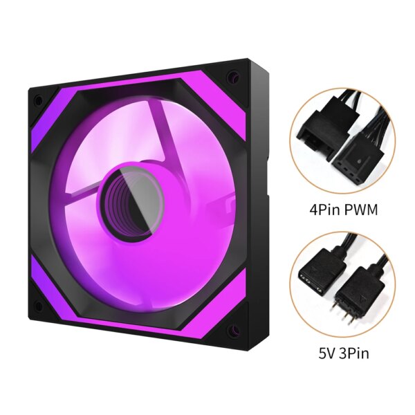 Aigo AIR12 Computer Case Fan Ventoinha PC 120mm RGB Fan 4pin PWM CPU Cooling Fan 3pin5v Unlimited Space Argb 12cm Ventilador - Image 5