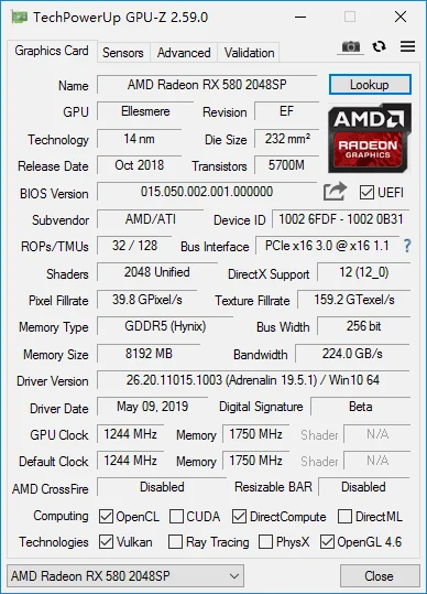 HUANANZHI RX 580 8G 16G 2048SP Graphics Cards 256Bit GDDR5 HDMI-Compatible DP DVI GPU RX580 8G Video Card