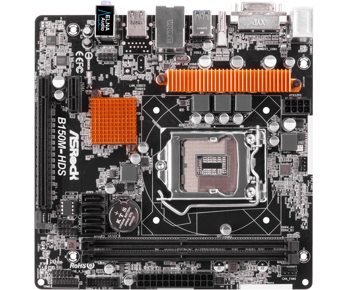 Asrock B150M-HDS Motherboard LGA 1151 DDR4 32G SATA3 USB3.0 VGA DVI Micro-ATX Supports 7th and 6th Gen Core i3	i3-6100 cpu