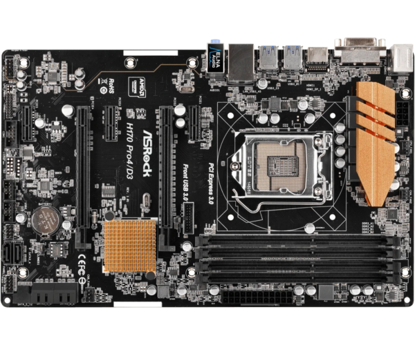 intel H170 Motherboard ASRock H170 Pro4/D3 LGA 1151 DDR3 64GB PCI-E 3.0 USB 3.1 M.2 ATX Supports 6th/7th Gen intel Core i5-6500 - Image 2