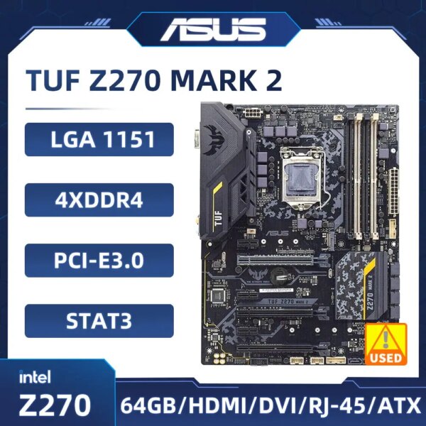 ASUS TUF Z270 MARK 2 Motherboard Intel Z270 LGA 1151 DDR4 64GB support 6300 6500 7300 7700 6700 7400 G4560 cpu USB3.1 M.2 ATX