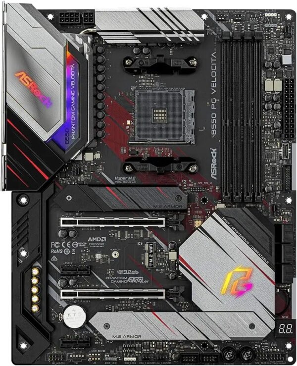 ASRock B550 PG VELOCITA B550 Motherboard Socket AM4 DDR4 128GB Supports Ryzen 7 5700X 5600 4600G 5500 ATX PCI-E 4.0 M.2 USB3.2 - Image 2