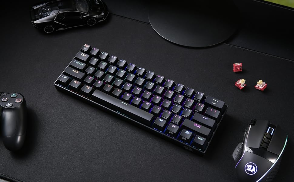 Redragon K530 Pro Draconic 60% Wireless RGB 3-Mode 61 Keys Gaming Hot-Swap Mechanical Keyboard