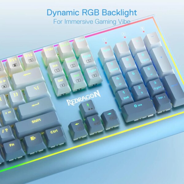 Redragon K654 RGB Gaming 104 Keys Wired Mechanical Hot-swappable Keyboard - Image 6