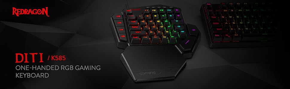 Redragon K585 Wired DITI One-Handed RGB Mechanical Gaming 42 Keys Type-C Gaming Hot-Swappable Wrist Rest Keyboard