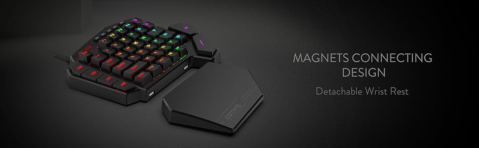 Redragon K585 Wired DITI One-Handed RGB Mechanical Gaming 42 Keys Type-C Gaming Hot-Swappable Wrist Rest Keyboard