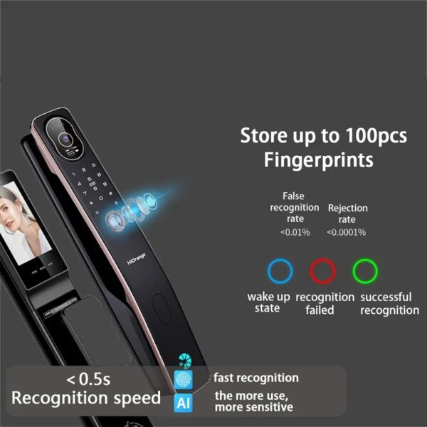 Tuya App Face Recognition Smart Door Lock Digital Door Lock With Remote Monitoring Function Electronic Lock Fingerprint Lock - Image 5