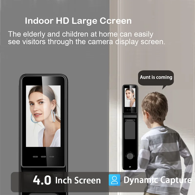 Tuya App Face Recognition Smart Door Lock Digital Door Lock With Remote Monitoring Function Electronic Lock Fingerprint Lock