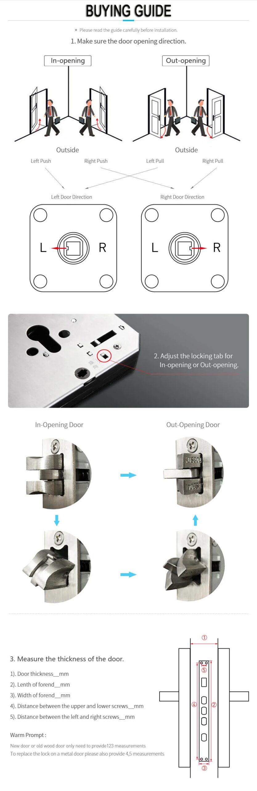 Tuya Wifi Electronic Smart Door Lock With Biometric Fingerprint / Smart Card / Password / Key Unlock/ USB Emergency Charge