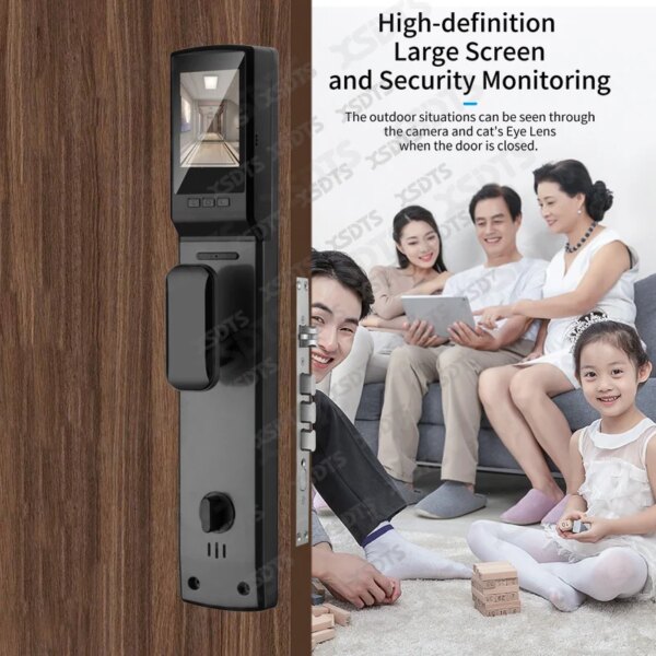 Tuya 3D Face Real-time Intercom Smart Door Lock Security Camera Intelligent Fingerprint Password Biometric Electronic Key Unlock - Image 5