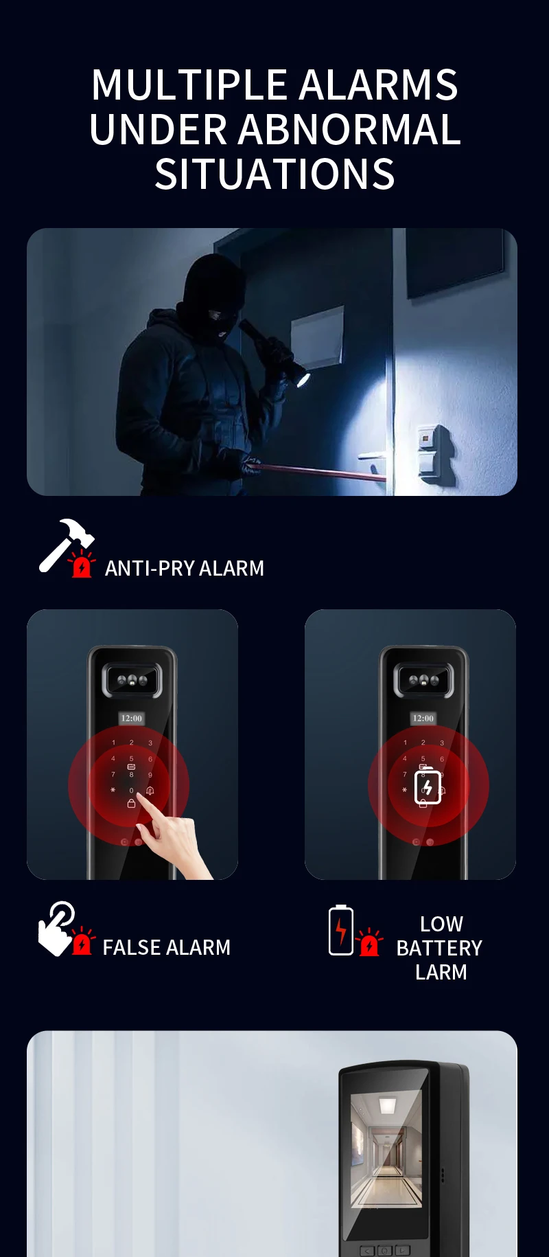 Tuya 3D Face Real-time Intercom Smart Door Lock Security Camera Intelligent Fingerprint Password Biometric Electronic Key Unlock