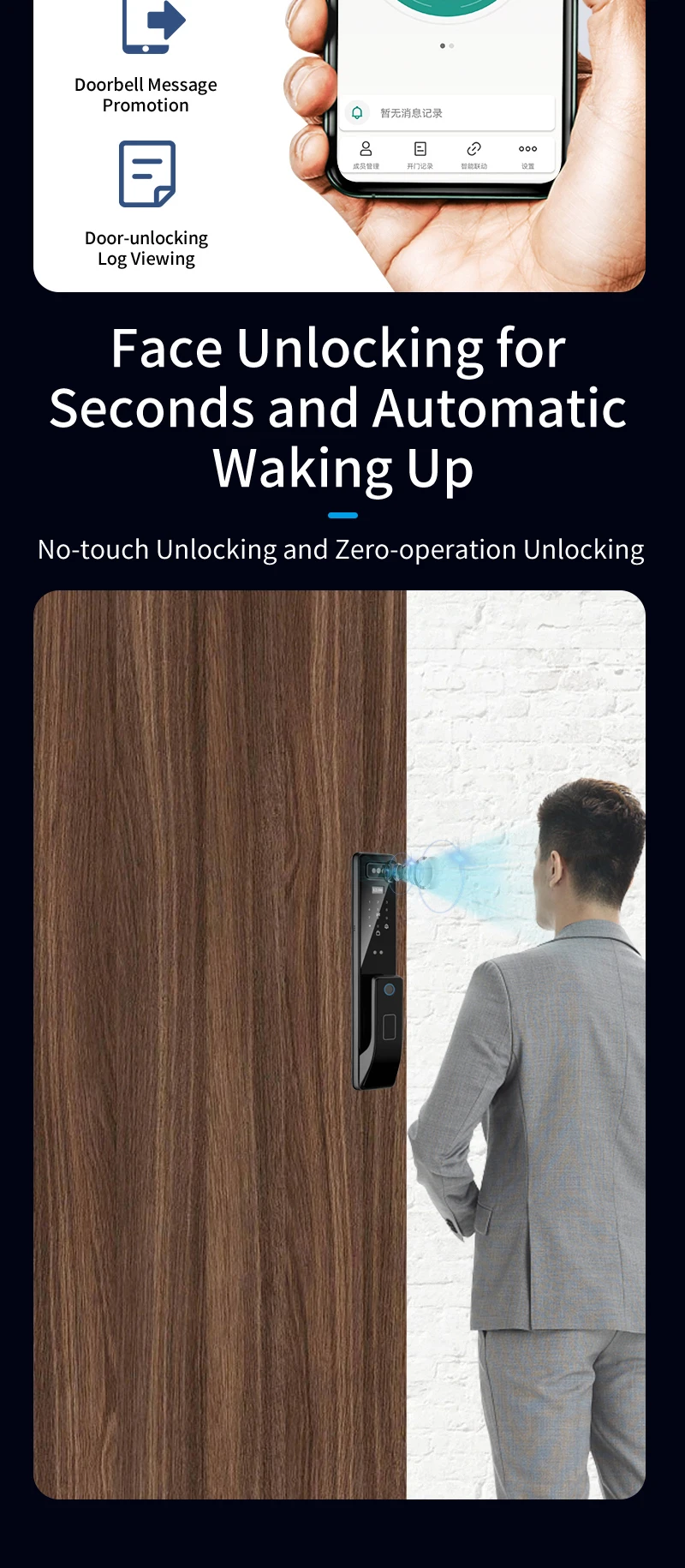 Tuya 3D Face Real-time Intercom Smart Door Lock Security Camera Intelligent Fingerprint Password Biometric Electronic Key Unlock