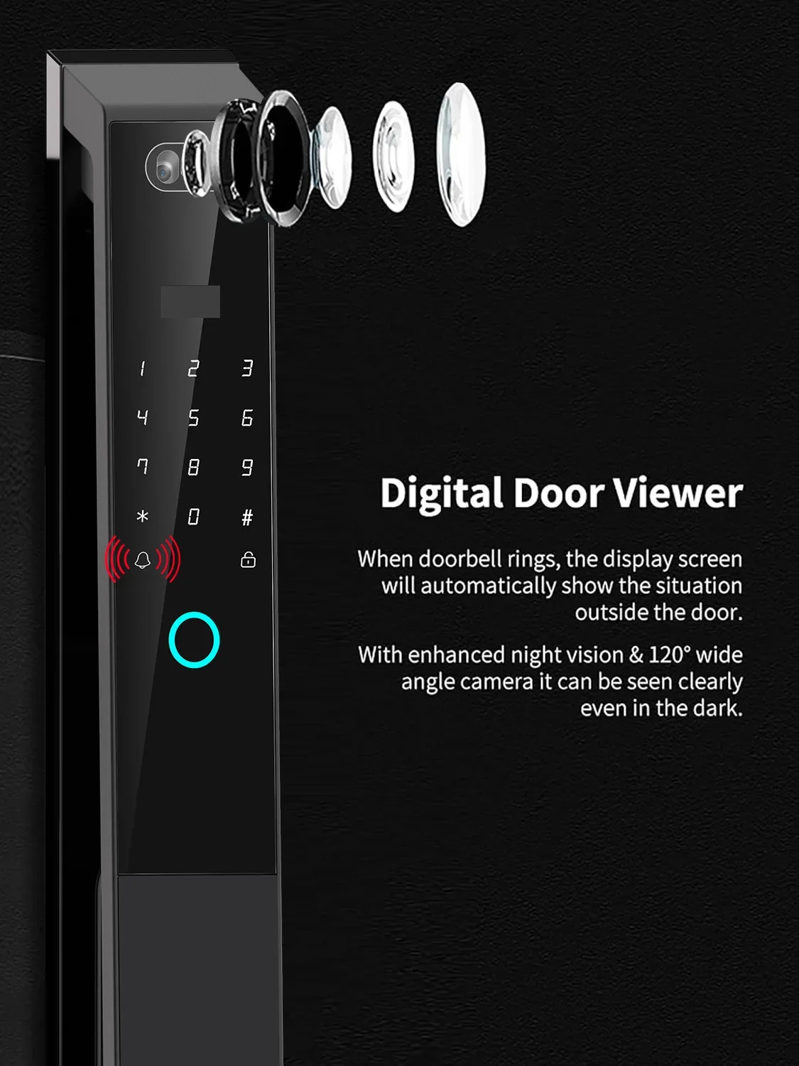 Tuya App Control Smart Lock with 3D Face Recognition Video Intercom Wi-Fi Remote Unlock Fingerprint Door Lock 2 Battery