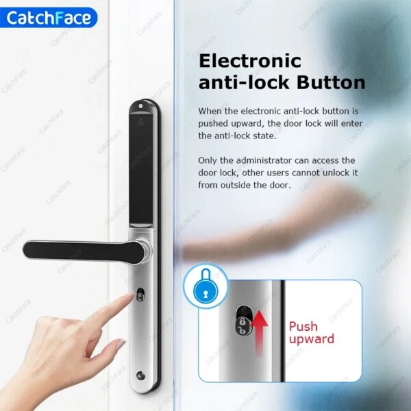 Waterproof TTLock Outdoor Gate Fingerprint Bluetooth APP RFID Code Keyless Electronic Smart Door Lock for Glass Aluminum Sliding - Image 4