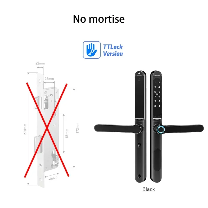 No mortise Black