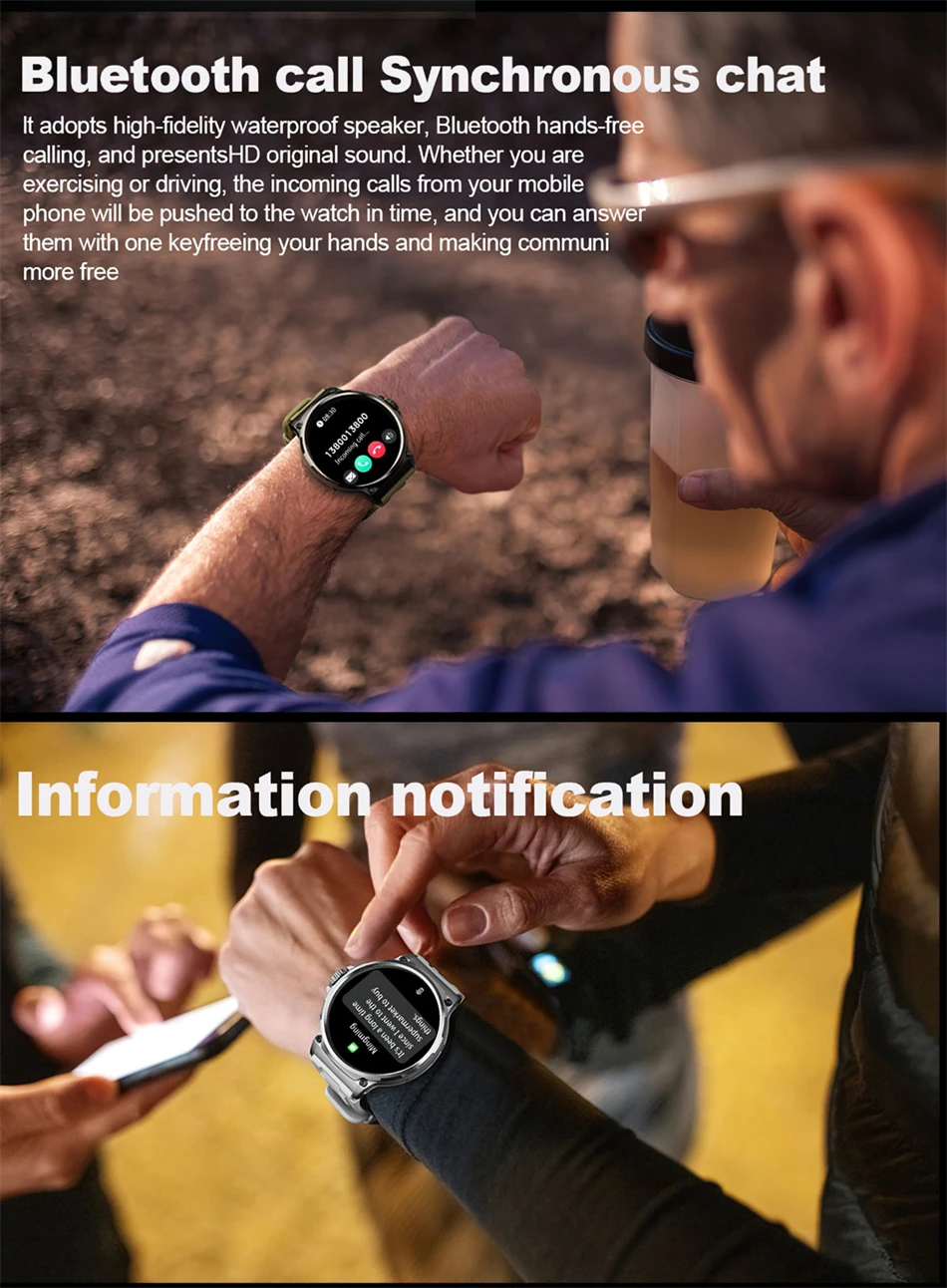 Military Outdoor IP68 Waterproof Smart Watch Men 1.85inch Ultra HD Screen GPS Track 710 mAh BT Calling Smartwatch For Xiaomi IOS